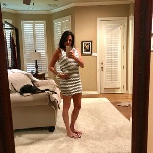 BCBGENERATION White and Grey Dress